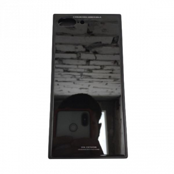 Задняя накладка WK для iPhone 7/8 Plus глянцевый, чёрный, стеклянныый корпус (Barlie series)