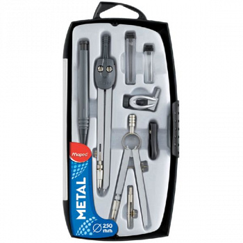 Готовальня "Start", 8 предметов, циркуль 130мм, пластиковый футляр197514Maped