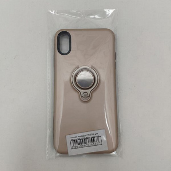 Задняя накладка FAISON для iPhone XS MAX, Ring, матовая, розовое золото, держатель под палец, магнит