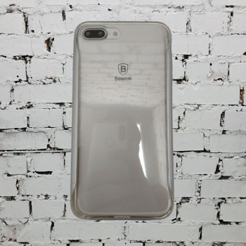 Силиконовый чехол BASEUS для iPhone 7 Plus, Fusion Series, прозрачный, глянцевый, серебряный