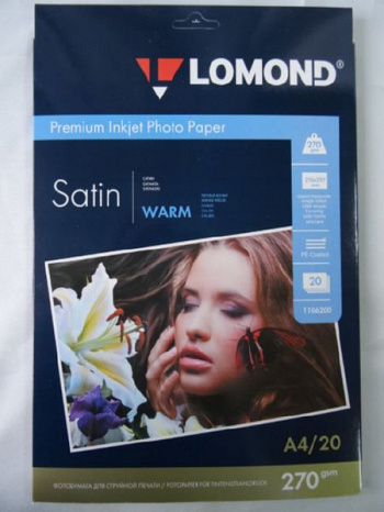 LOMOND 270 г/м2 односторонняя Warm Satin А4\20л 1106200