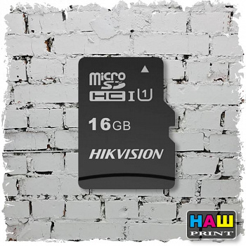 Micro SecureDigital 16Gb Hikvision HS-TF-C1/16G {MicroSDHC Class 10 UHS-I}