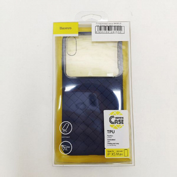 Силиконовый чехол BASEUS для iPhone XS MAX матовый, синий (Glass & Weaving)