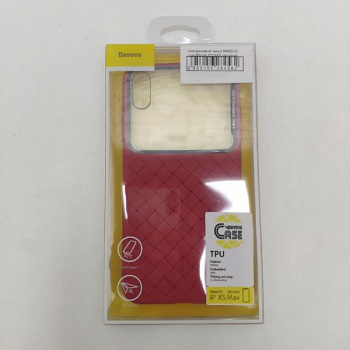 Силиконовый чехол BASEUS для iPhone XS MAX матовый, красный (Glass & Weaving)
