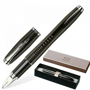 Ручка Пятый пишущий узел "Urban Premium Ebony Metal Chiselled CT" черная, 0,8мм, подар. уп. S0976050 Parker