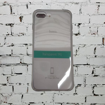Силиконовый чехол HOCO для iPhone 7/8 Plus прозрачный, чёрный ( Light series)