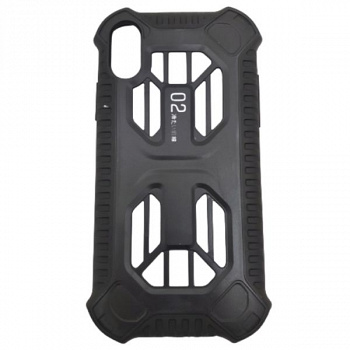 Задняя накладка BASEUS для iPhone XS, Cold Front,  матовая, перфорация, чёрный