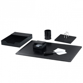 Набор GALANT настольный из экокожи, 7 предм. (под гладкую кожу, черный), 232279