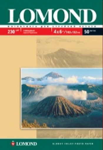 LOMOND 230 г/м2 глянцевая. 4"х6" (102х152 мм) 50л 0102087