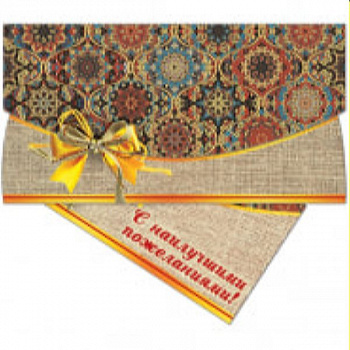 Конверт для денег Русский дизайн "Восточный узор", 85*165мм, лакированный37997Русский дизайн