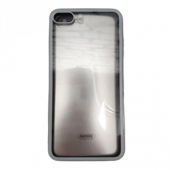 Задняя накладка REMAX для iPhone 7/8 Plus стекло, силикон, прозрачный, белый (Crysden)