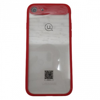 Задняя накладка USAMS для iPhone 8 прозрачная, глянцевая, красный