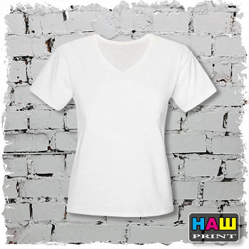 Футболка женская  V-ворот XL 50 СИНТЕТИКА