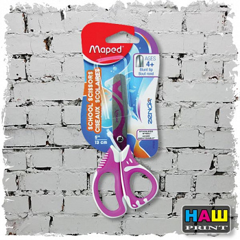 Ножницы MAPED (Франция) "Zenoa Fit", 130мм, прорезинные ручки, с цветной печатью, ассорти, 670110