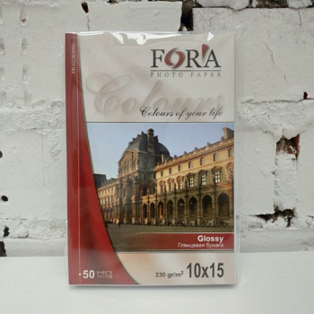 Глянцевая 230 гр 10х15 50 листов Fora
