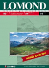 LOMOND 140 г/м2 односторонняя глянцевая А4\50л 0102054