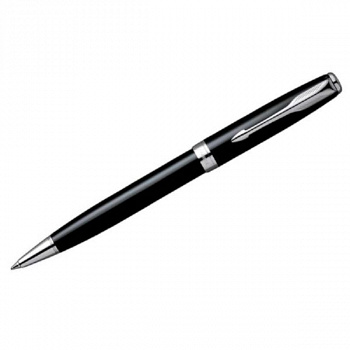 Ручка шариковая "Sonnet Black Lacquer CT" черная, 1,0мм, поворотный механизм, подар. уп. S0808830 Parker