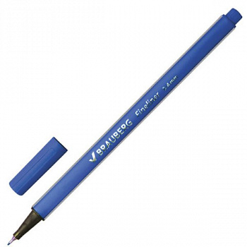 Ручка капиллярная BRAUBERG Aero, трехгранная, металлический наконечник, 0,4мм, синяя, 142253