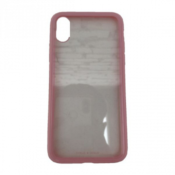 Задняя накладка BASEUS для iPhone X/XS, See-through, силикон, стекло, глянцевая, розовый