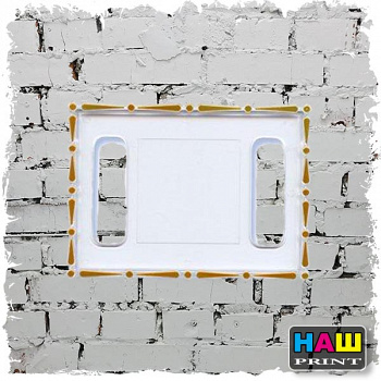 магнит прямоугольный 8*11см БЕЗ НОЖКИ Золотой кант