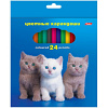 Карандаши "Любимцы" 24цв., заточен., картон. уп., европодвес