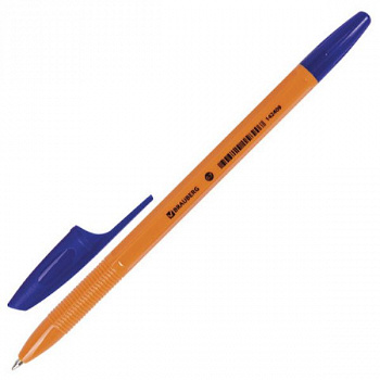Ручка шариковая BRAUBERG X-333 Orange, корпус оранжевый, узел 0,7мм, линия 0,35мм, синяя, 142409