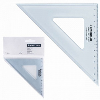 Треугольник 45*21 см STAEDTLER (Германия) "Mars", пластиковый, прозрачный, 567 21-45