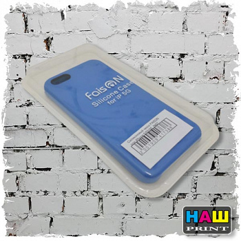 Силиконовый чехол FAISON для iPhone 5/5S/SE, №07, Silicon Case, матовый, синий