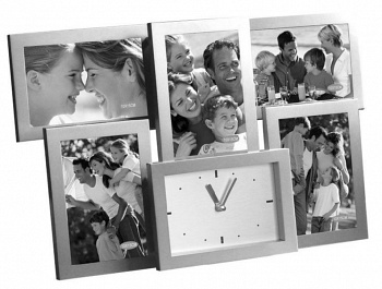 Ф/рамка коллаж-часы D207 C на 5 фото 10х15