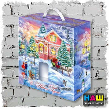 Подарочная коробка . Новый год 28*14*33