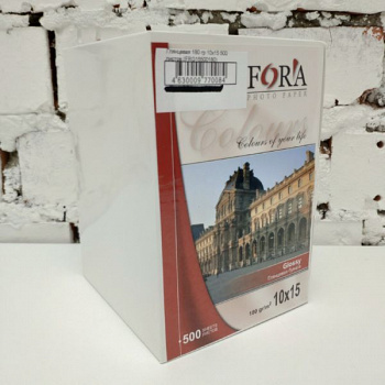 Глянцевая 180 гр 10х15 500 листов Fora