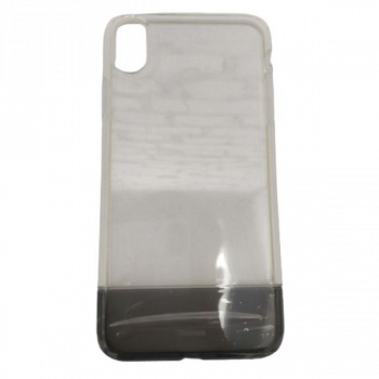 Силиконовый чехол BASEUS для iPhone XS, Half to Half, прозрачный, глянцевый, чёрный