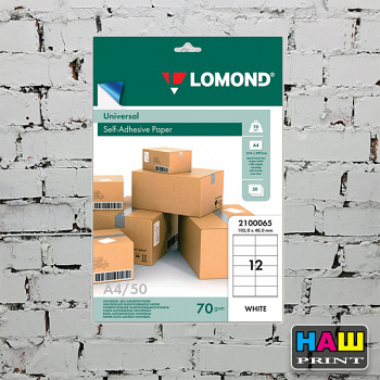 LOMOND фА4 12-дел.(105,0мм х 48,0мм), 70 г/м2 2100065